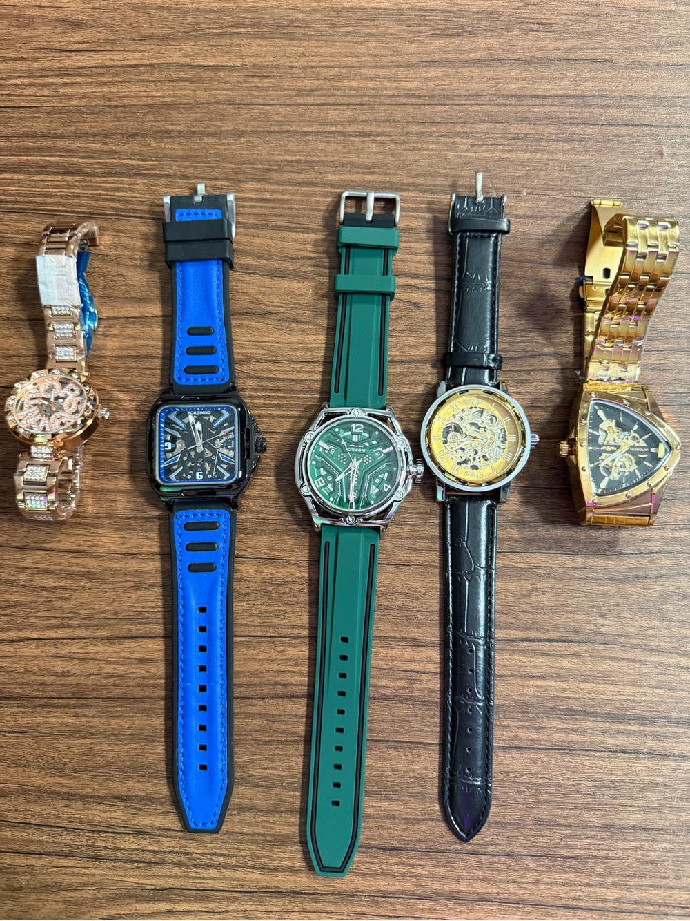 Lot of 5 New Men’s Watches – Mixed Styles & Brands – Automatic / Fashion Watches